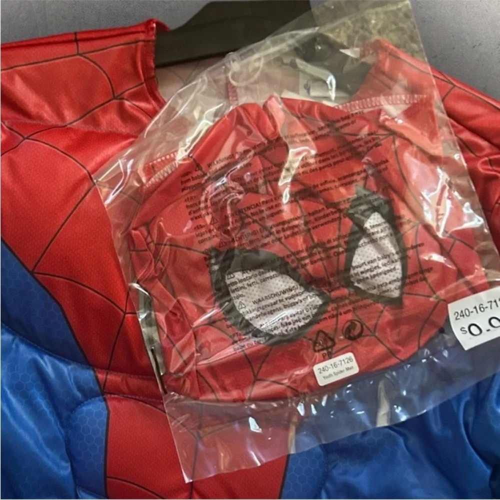 NEW MARVEL SPIDER-MAN MUSCLE CHEST COSTUME Padded Chest Large 10-12